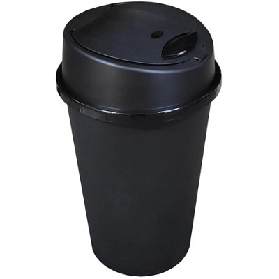 50L Black Touch Top Kitchen Bin  Durable Plastic Rubbish & Dustbin For HomeKitchen & Bathroom Use from B&Q