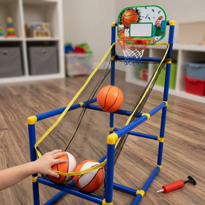 Indoor Outdoor Basketball Hoop Set With Backboard And 2 Balls Shooting Game from B&Q