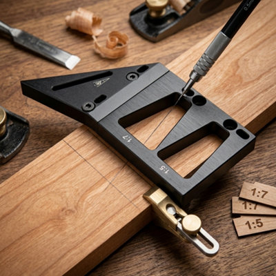 3D Multi Angle Measuring Ruler 45 90 Degree Aluminum Alloy Woodworking Square