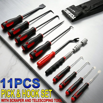 11 X Hook And  Pick Tool Set With Telescoping Magnetic Pickup And Scraper from B&Q