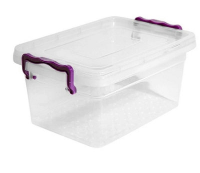  - Plastic Storage Box With Lid & Handles Multipurpose Food Container For KitchenHome & Office