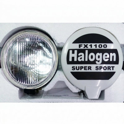 2X 12V Giant Round Halogen Driving Spot Lights With Covers Air Filter Style from B&Q
