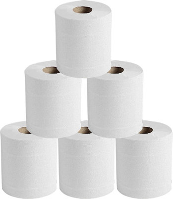 6X  2 Ply Embossed Centre Feed Paper Towel Roll SoftAbsorbent Multipurpose Cleaning Wipes from B&Q