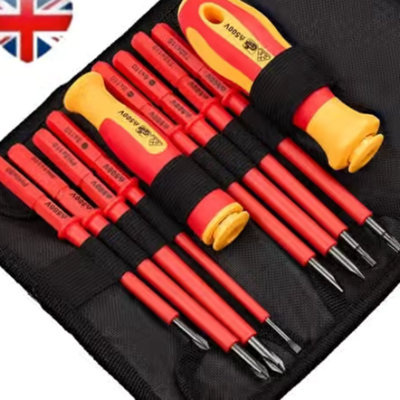  - Vde Insulated Screwdriver Set 10 Piece Interchangeable Heads