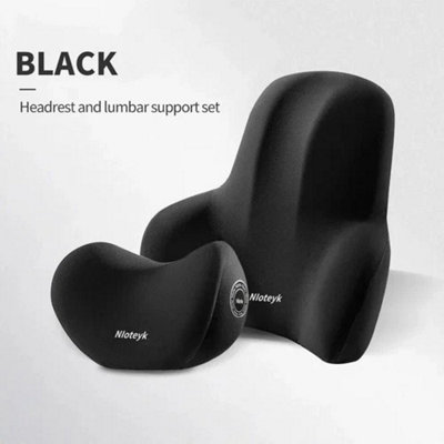 B&Q Memory Foam Car Neck Pillow And Lumbar Support Cushion Set