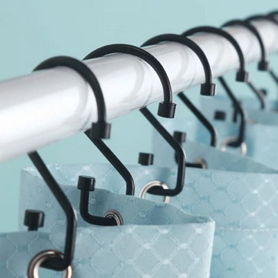 12 Piece S Shape Shower Curtain Hooks Rustproof Curtain Rings from B&Q