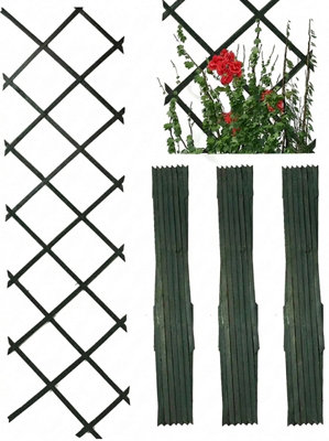  - 3 Pack Wooden Expandable Garden Trellis Wall For Climbing Plants
