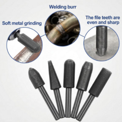 Steel Rotary Rasp Burr Set Woodworking Sanding File Kit from B&Q