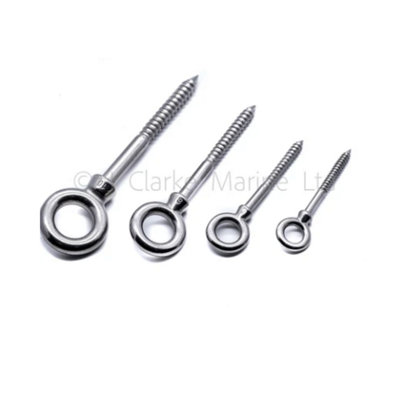 Pack Of 4 Stainless Steel Lifting Eye Bolt Wood Screws Marine Grade  5mm X 50mm