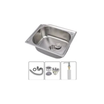 Small Square Stainless Steel Kitchen Sink Undermount With Waste Kit from B&Q