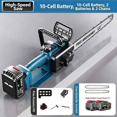 12 Inch Cordless Electric Chainsaw 24V  Brushless Handheld Chain Saw With Battery from B&Q
