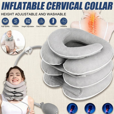 Neck Support Cervical Collar Traction Device Brace Stretcher Pain Relief Therapy from B&Q