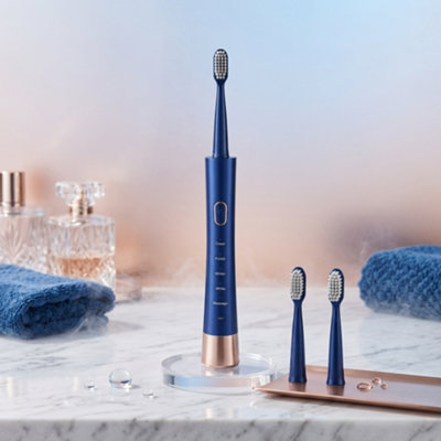 B&Q 6 Speed Sonic Electric Tooth Brush Rechargeable Waterproof With 3 Brush Heads