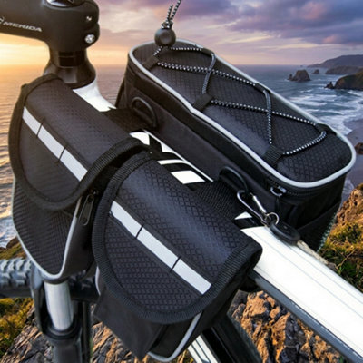  - Waterproof Double Panniers Bike Bag Bicycle Cycling Front Storage Pouch