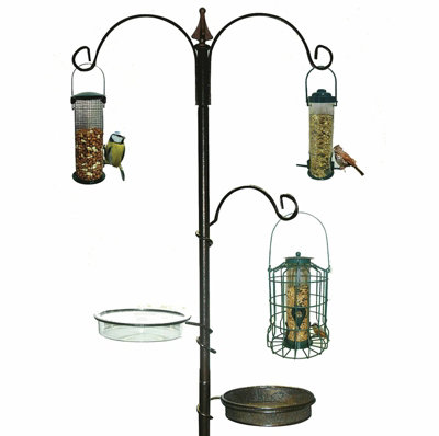  - Garden Wild Bird Feeding Station- Seed TrayWater Bath & Hanging Feeder