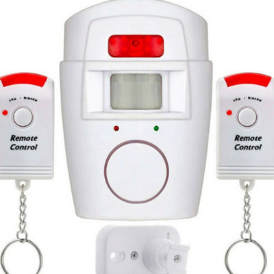 Wireless Pir Motion Sensor Alarm With 2 Remote Controls For HomeShed & Garage from B&Q