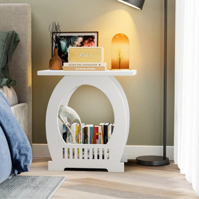  - Bedside Nightstand Side Table With Storage Shelf