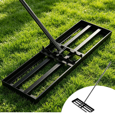 Lawn Leveling Rake 30"x10" With 75" Handle -Black from B&Q
