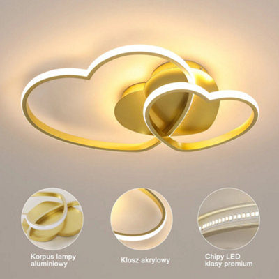 48W Dimmable Led Ceiling Light Modern Gold Chandelier With Remote Living Room from B&Q
