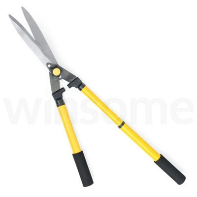  - Telescopic Garden Hedge Shears Long Handle Tubular Steel Wavy Blade Cutter