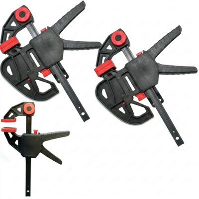 Dekton 2 Piece 6 Inch Woodworking F Clamp Grip Ratchet Quick Release Squeeze Bar Vice from B&Q