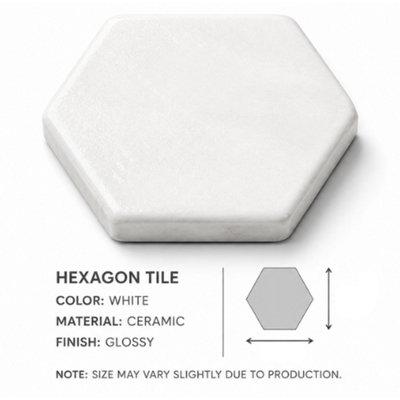 White Marble Hexagon Mosaic Wall Floor Tile 305X305mm Sheet from B&Q