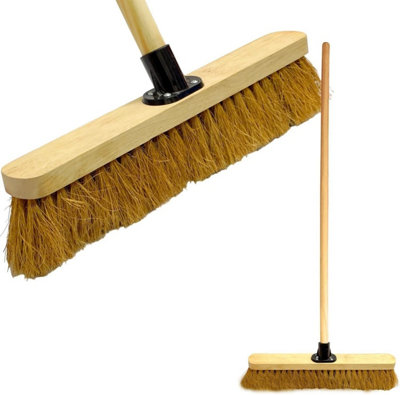  - 18 Inch Soft Bristle Broom With Handle Indoor Outdoor Floor Sweeping Brush