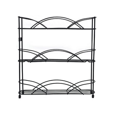3 Tier Free Standing Spice And Herb Rack Jar Holder Organiser Storage Black