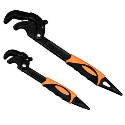 2 Piece Multi Functional Universal Self Adjusting Spanner Pipe Wrench Set from B&Q