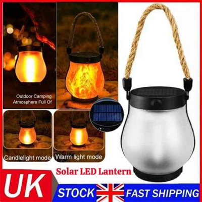 Solar Led Lantern With Flickering Flame Effect And Rainproof Design from B&Q