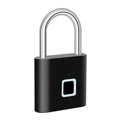  - Fingerprint Smart Padlock  Keyless Waterproof Anti Theaf Lock Black
