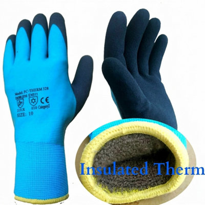 Thermal Insulated Waterproof Winter Work Gloves Cold Proof Safety Grip from B&Q