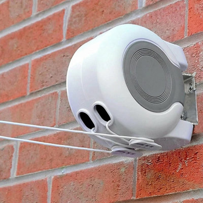  - 30M Retractable Clothes Line Double Wall Mounted Outdoor Washing Reel