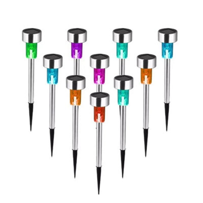  - Solar Garden Stake Lights White Multicolour Outdoor Pathway Patio Lighting