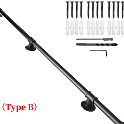 Handrail Stair Rail Grab Bar Metal Banister 300Cm from B&Q