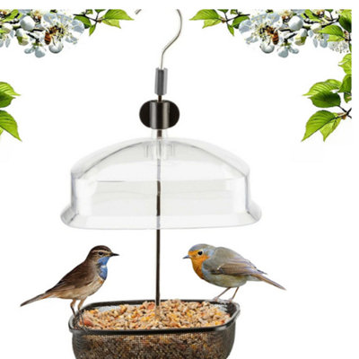 Height Adjustable Hanging Wild Bird Feeder Station With Baffle Dome For Seeds & Peanuts from B&Q