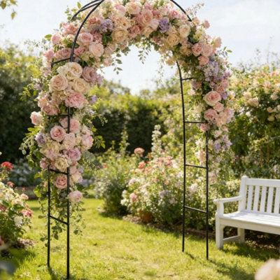  - Metal Garden Arch Trellis With Ground Spikes For Climbing Plants