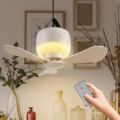 Portable Tent Ceiling Fan With Led Lantern Remote Control Ultra Quiet Camping Fan from B&Q