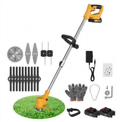 21V Cordless Grass Trimmer Garden Edger Cutter With 2 Batteries from B&Q