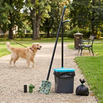  - Dog Waste Picker Poo Scooper And Rake Set 117 Cm Handle