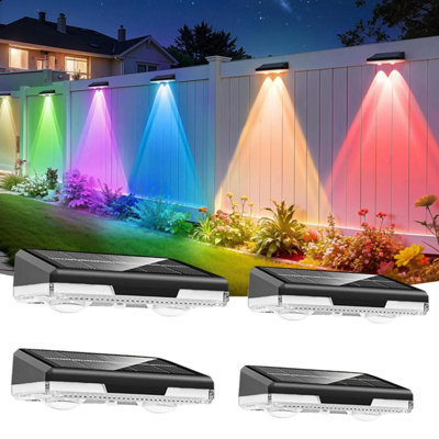  - 4 Pack Solar Powered Led Wall Lights For Fence Door Garden Path And Outdoor Use