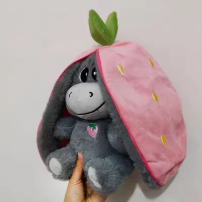  - Strawberry Donkey Plush Toy  30Cm Soft Stuffed Doll For Gift