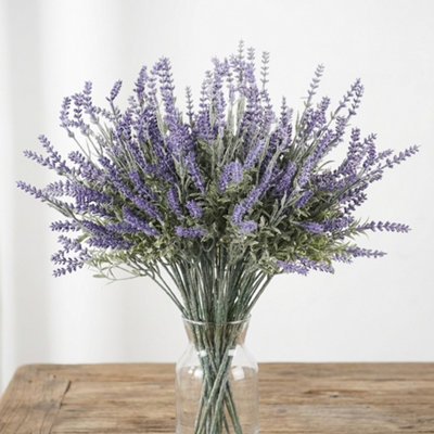100Head Uv Resistant Artificial Lavender Bouquet from B&Q