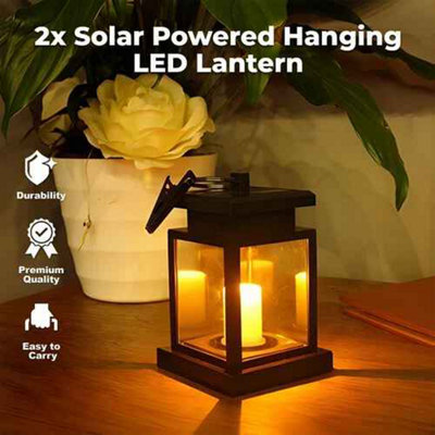  - 2Pcs  Solar Hanging Led Lanterns Waterproof Outdoor Garden Lights