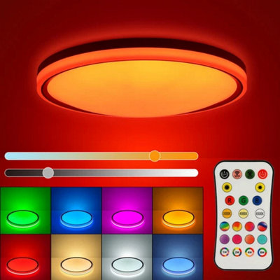  - 28W Rgb Led Ceiling Lamp With Remote Control Dimmable Modern Home Light