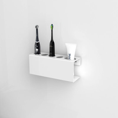 Wall Mounted Electric Toothbrush And Toothpaste Holder Bathroom Organizer from B&Q