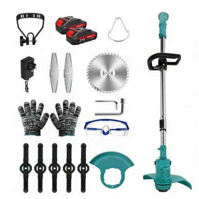  - 21V Cordless Weed Cutter And Edger With 2 Rechargeable Batteries