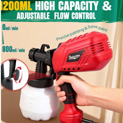  - 750W Electric Hvlp Paint Sprayer Spray Gun For Home Indoor Fence Painting