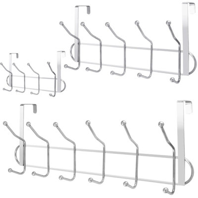  - Over Door Hook Rack With 12 Chrome Hooks For CoatsTowels & Clothes