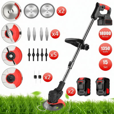  - 24V Cordless Garden Grass Trimmer & Weed Cutter With 2 Batteries Electric Lawn Edger
